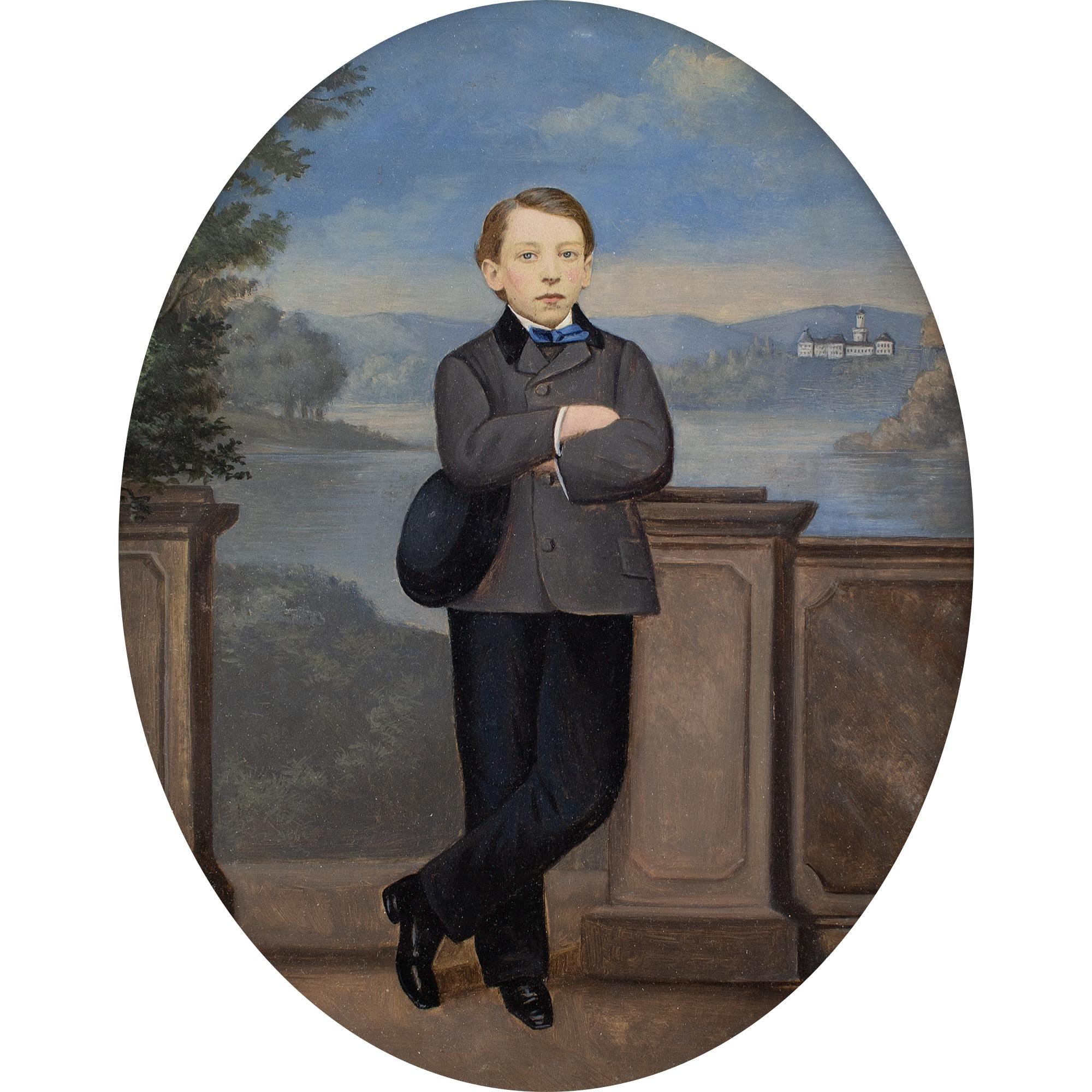 Late 19th-Century German School, Portrait Of A Young Man - Painting by Unknown