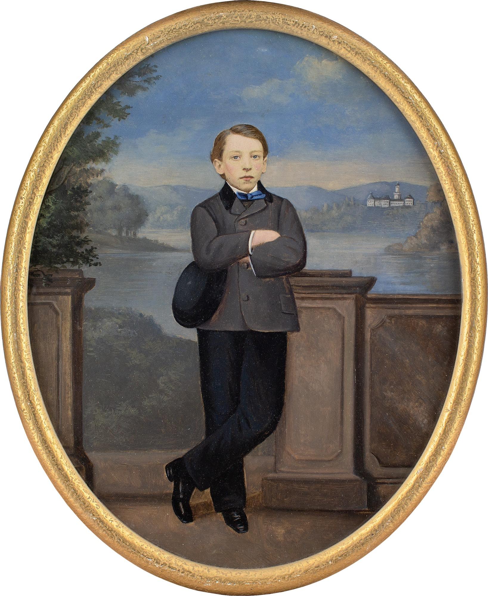 Unknown Portrait Painting - Late 19th-Century German School, Portrait Of A Young Man