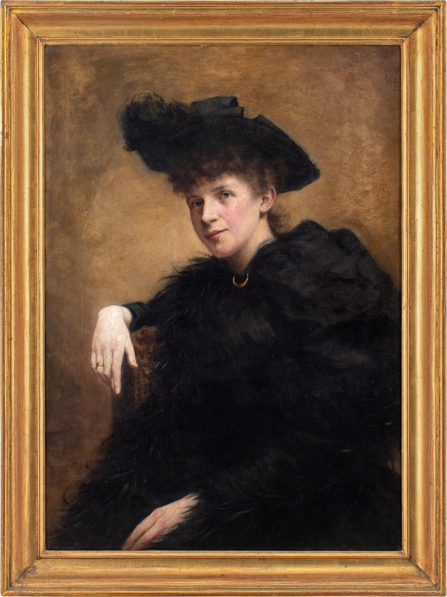 Unknown Portrait Painting - Late 19th-Century, Norwegian Portrait Of A Lady In Black