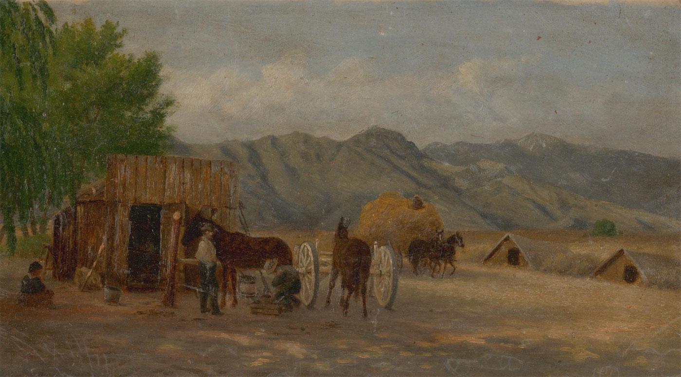 Unknown Landscape Painting - Late 19th Century Oil - American Farm Landscape