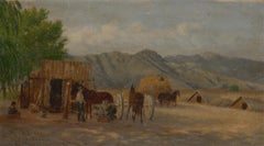 Antique Late 19th Century Oil - American Farm Landscape