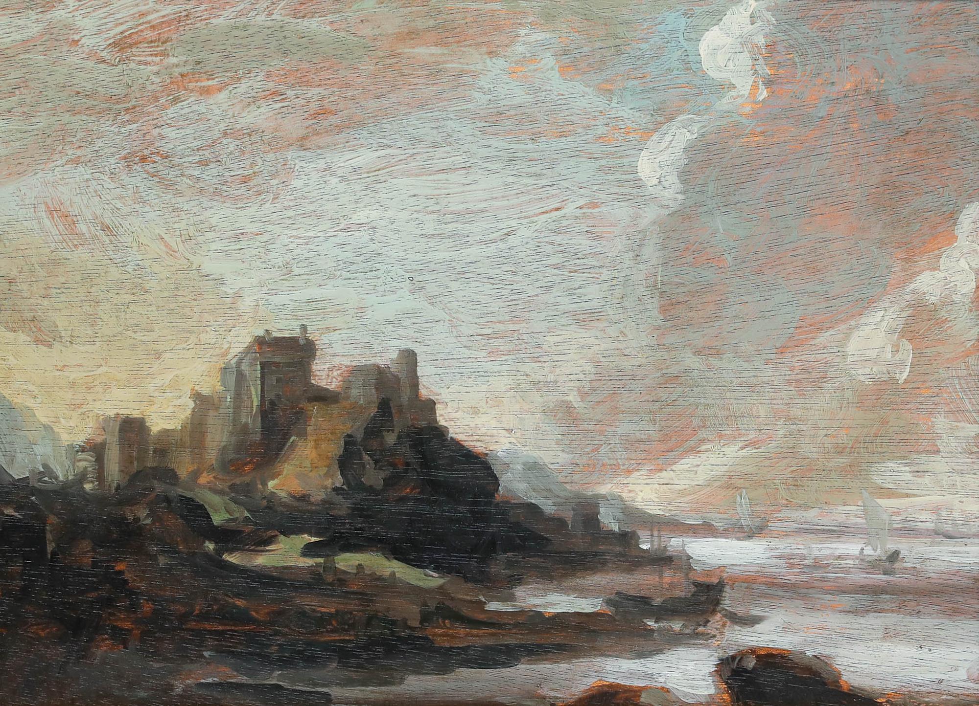 Late 19th Century Oil - Castle en Plein Air - Painting by Unknown