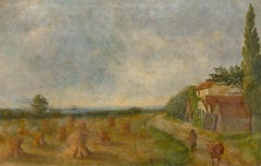 Late 19th Century Oil - Cattle Farmer in a Landscape
