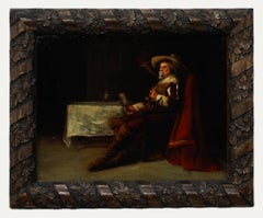 Late 19th Century Oil - Cavalier at the Tavern