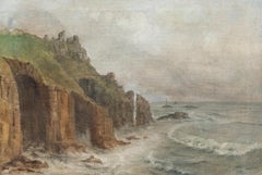 Ölgemälde des späten 19. Jahrhunderts - Cliff Fort am Gurnards-Kopf