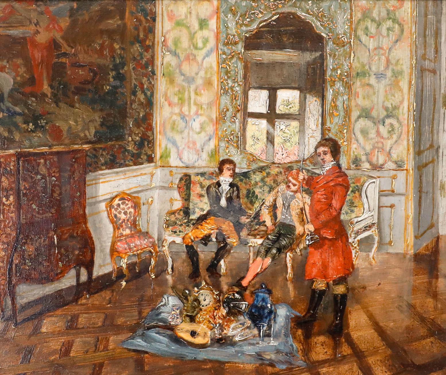Late 19th Century Oil - Curious Objects - Painting by Unknown