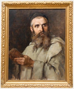 Late 19th Century Oil - Dominican Monk With A Book