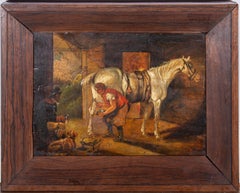 Antique Late 19th Century Oil - Farrier at Work
