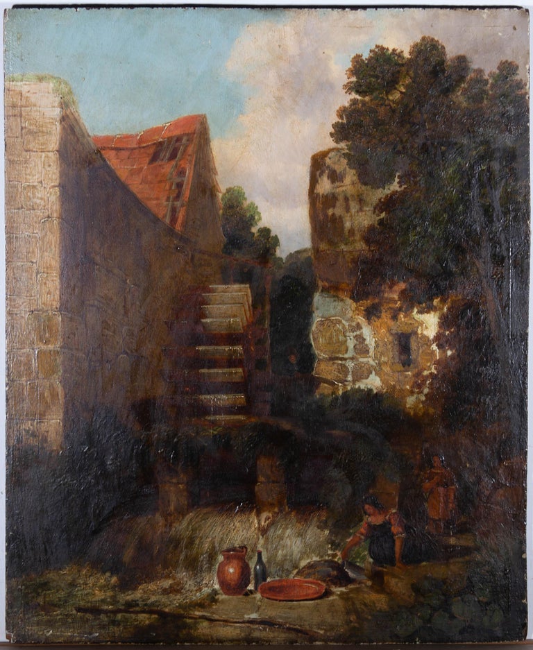 Unknown - Late 19th Century Oil - Fetching Water For Sale at 1stDibs