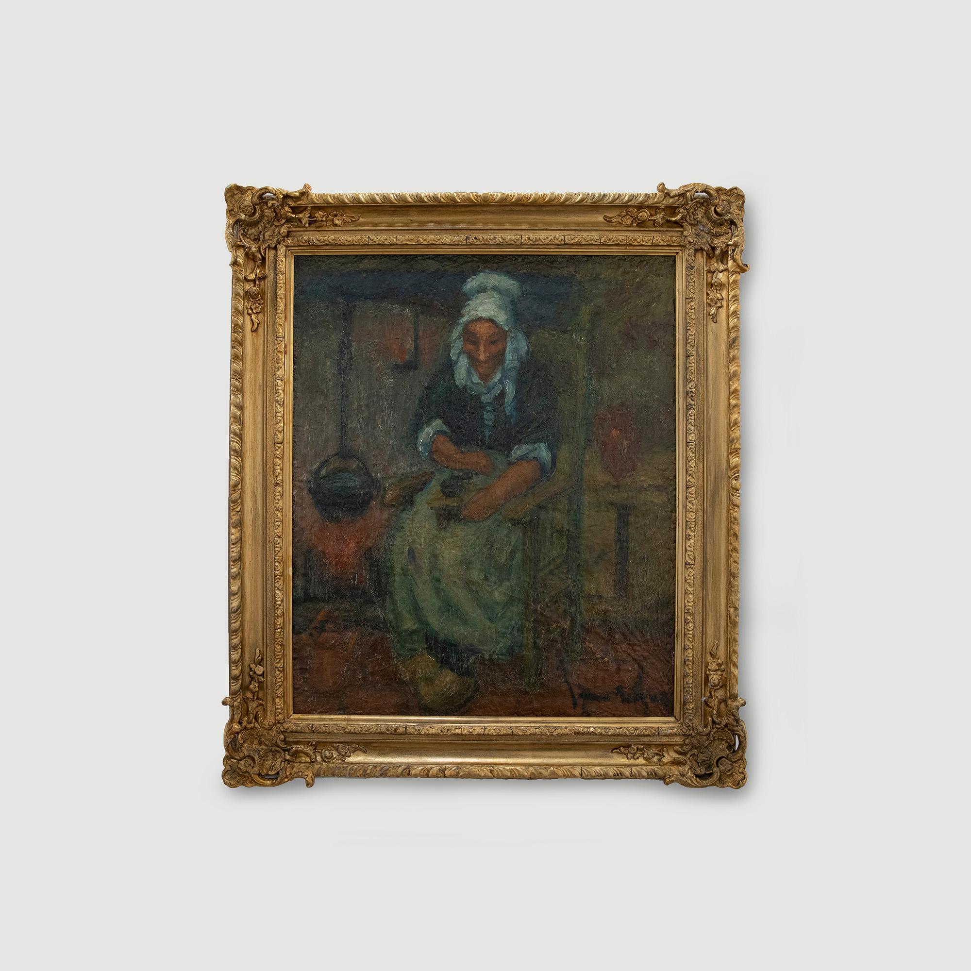 Ende 19. Jahrhundert Öl - Flämische Frau – Painting von Unknown