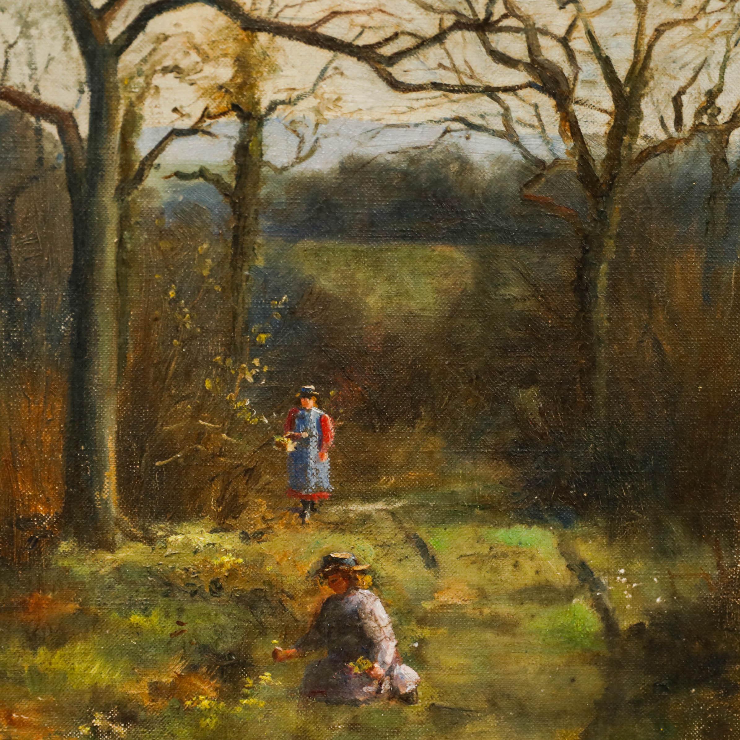 Huile sur toile. Non signée. Présenté dans un cadre doré.