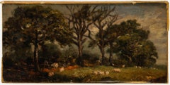 Late 19th Century Oil - Grazing the Hedgerows