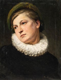 Late 19th Century Oil - Lady in a White Ruff