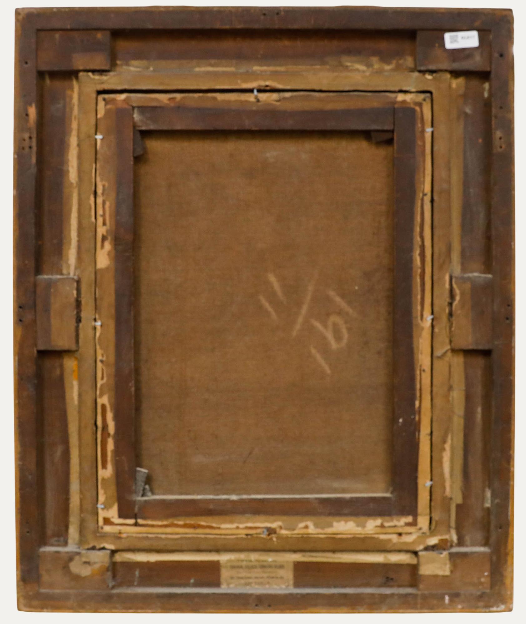 Fin du 19e siècle Huile - Dame de la maison - Beige Portrait Painting par Unknown