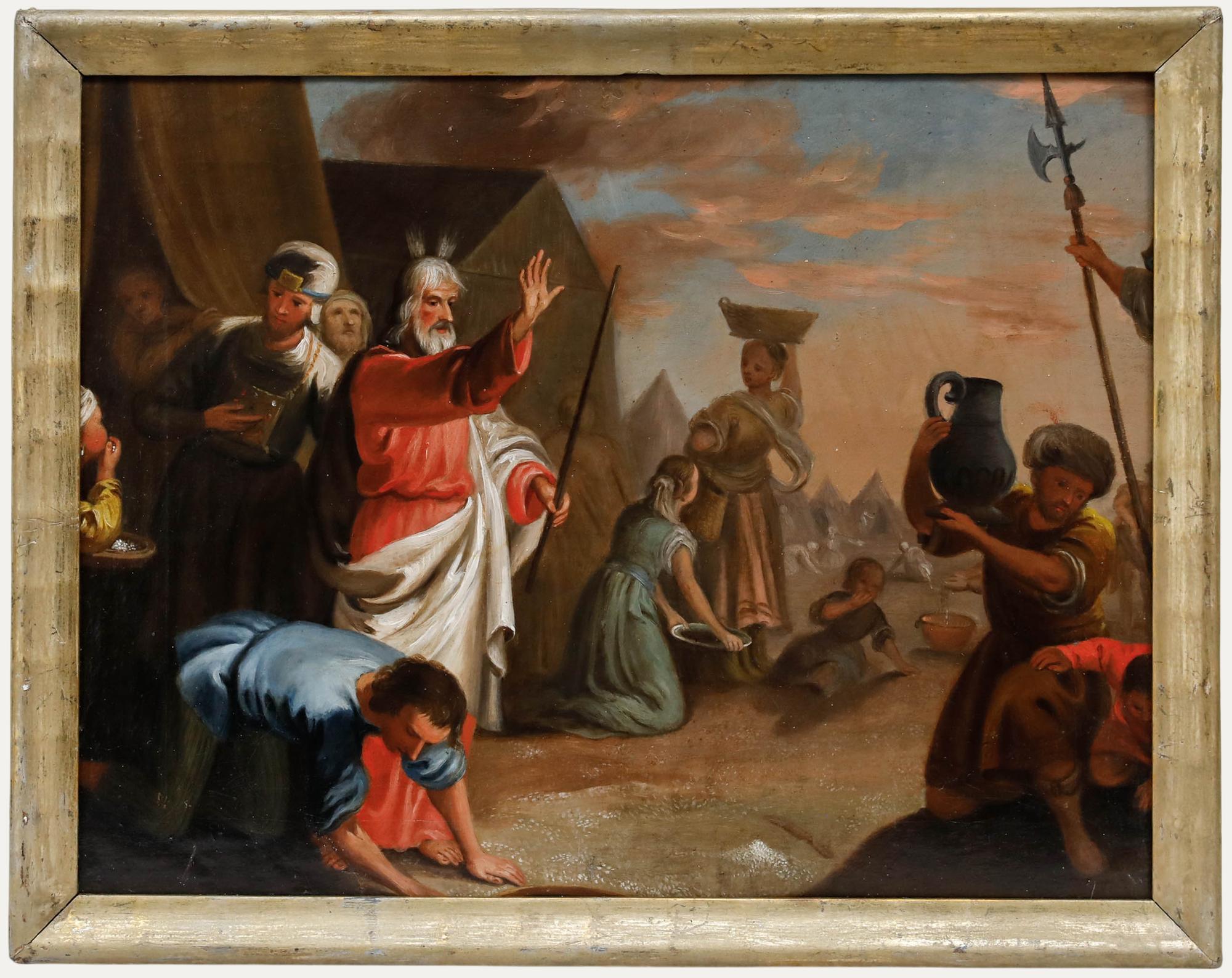 Fin du 19e siècle Huile - Moïse et ses disciples