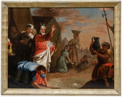 Öl aus dem späten 19. Jahrhundert - Moses mit seinen Anhängern