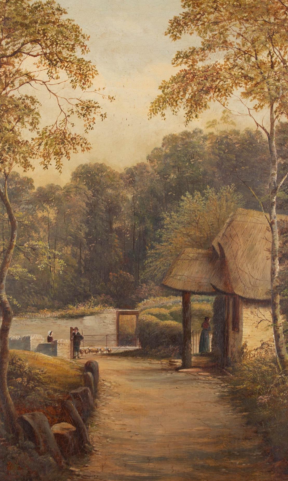 Late 19th Century Oil - Pastoral Life - Painting by Unknown