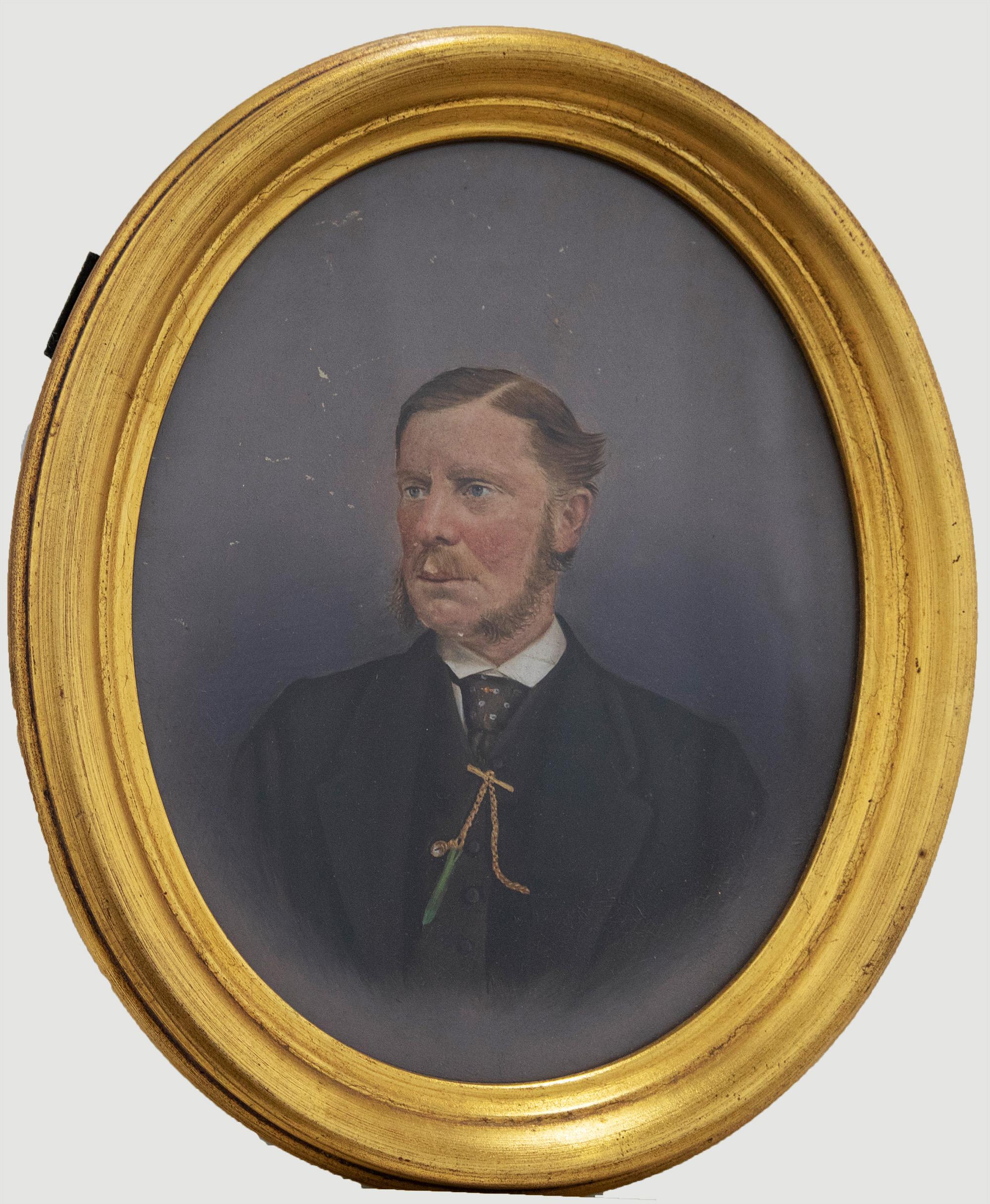 Unknown Portrait Painting - Late 19th Century Oil - Sergeant Major Thomas Bent