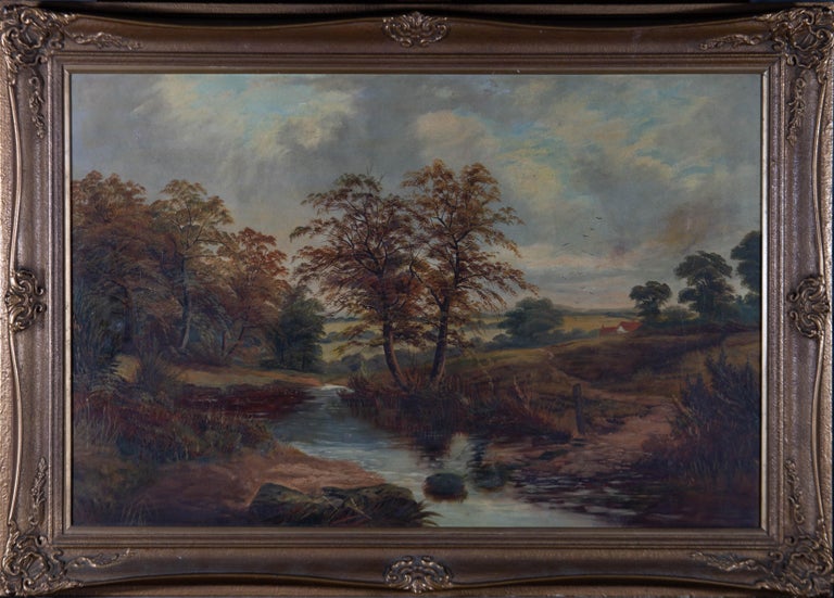 Unknown - Late 19th Century Oil - Stepping Stones For Sale at 1stDibs