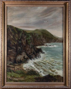 Late 19th Century Oil - Stormy Coastal Scene