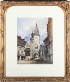 Antique Late 19th Century Oil - The City Gates