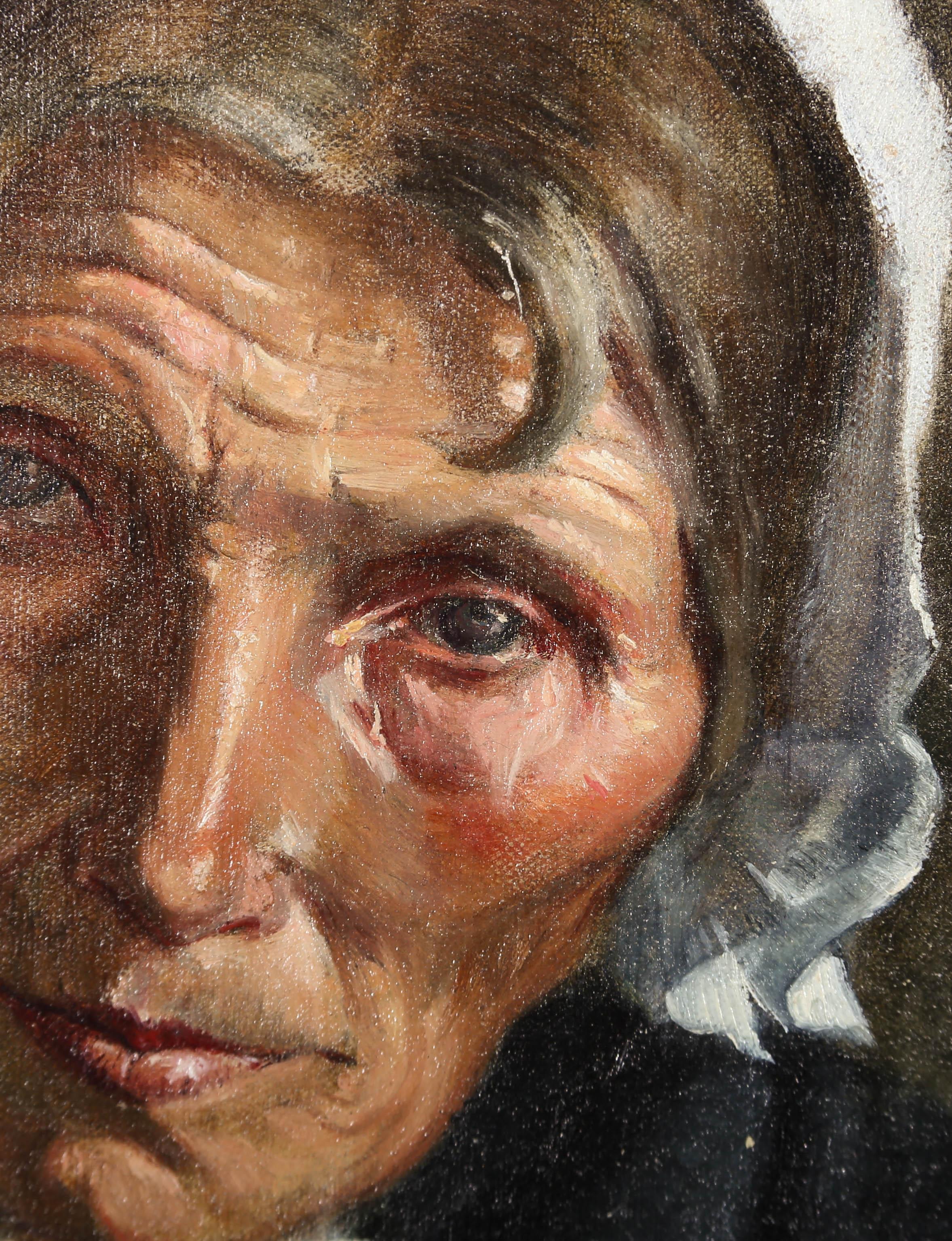 Late 19th Century Oil - The Elderly Woman For Sale 2