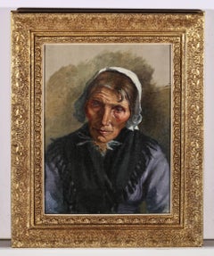 Antique Late 19th Century Oil - The Elderly Woman