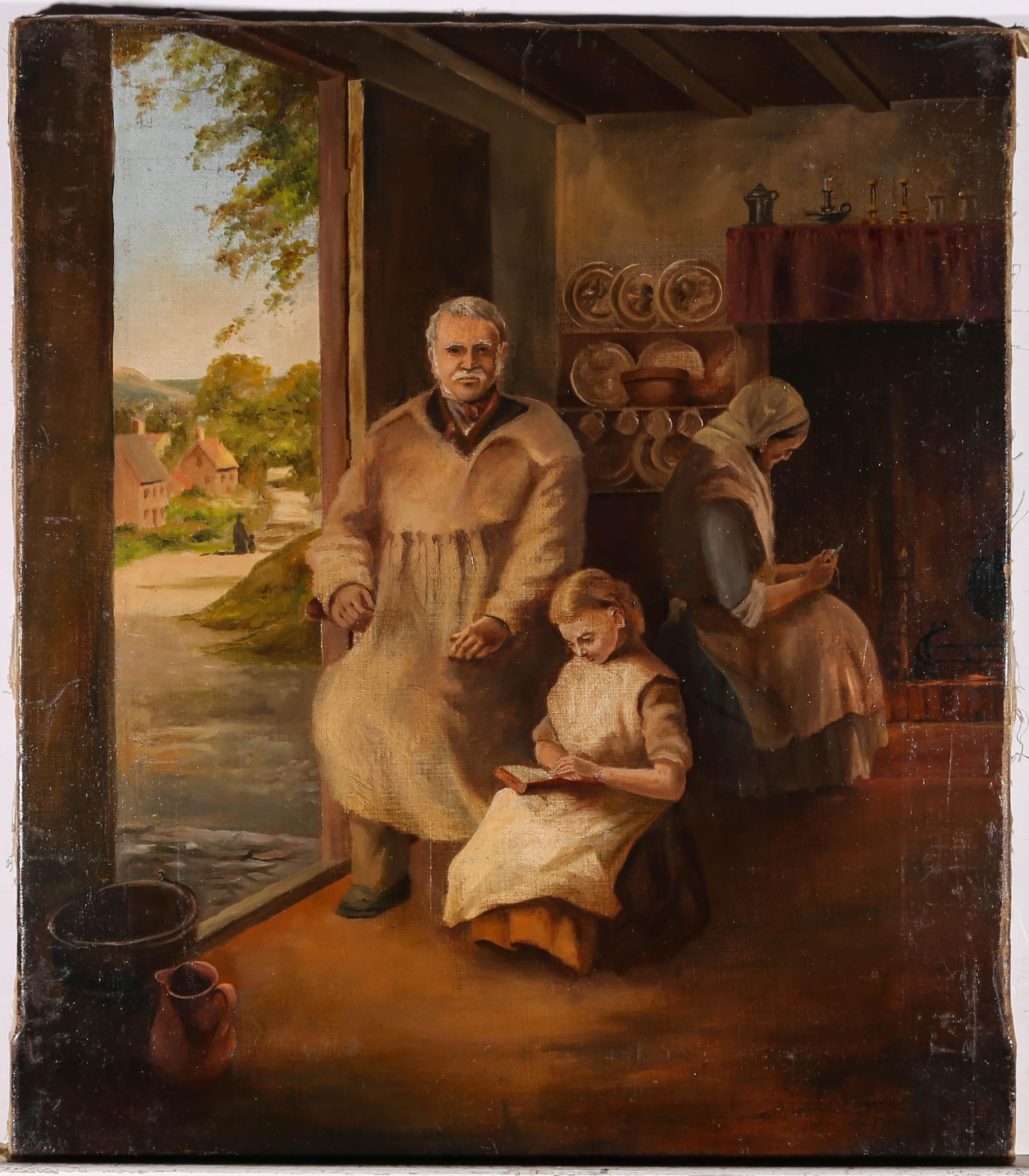 Ölgemälde des späten 19. Jahrhunderts – Die Familie im Angebot 1