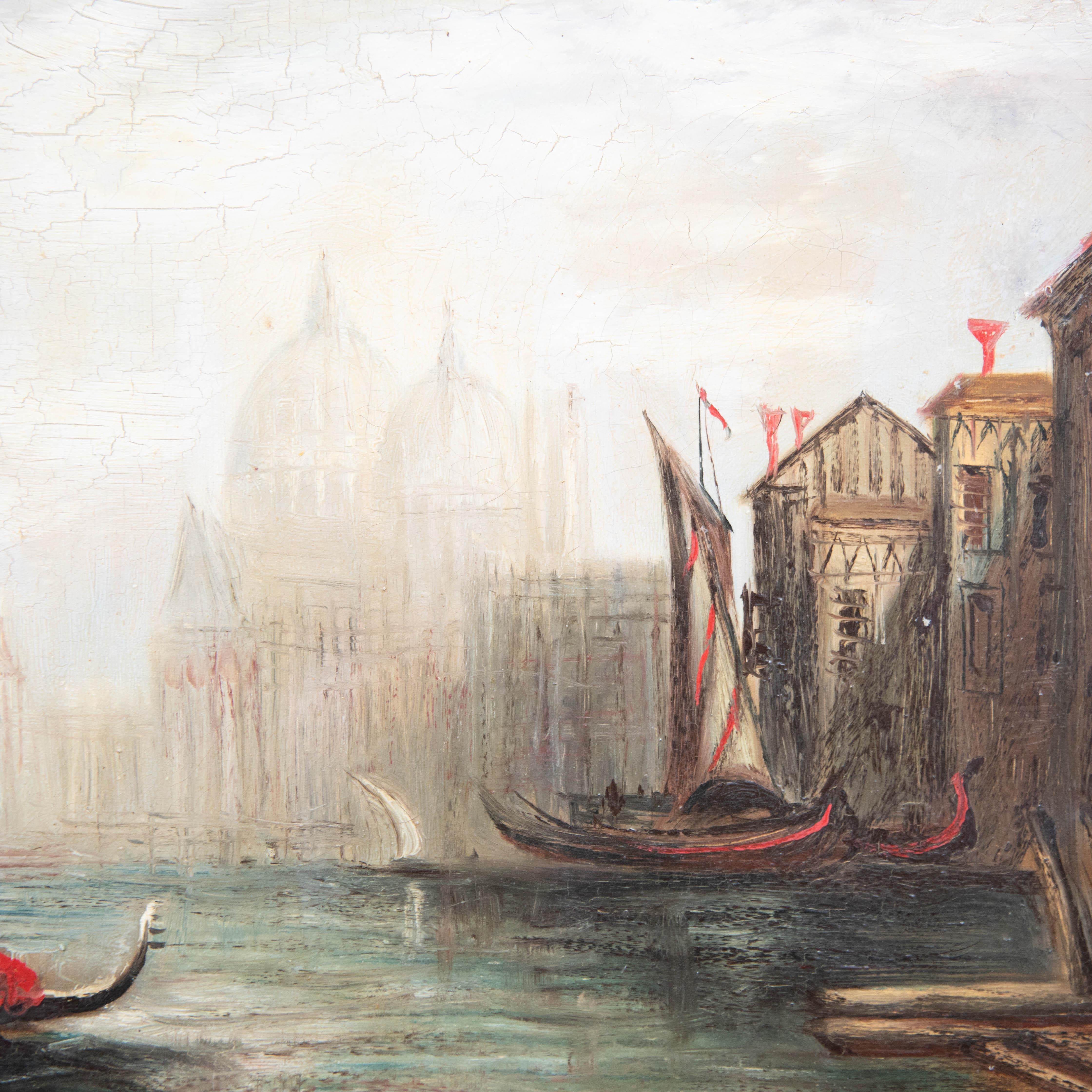 Late 19th Century Oil - The Grand Canal, Venice For Sale 1