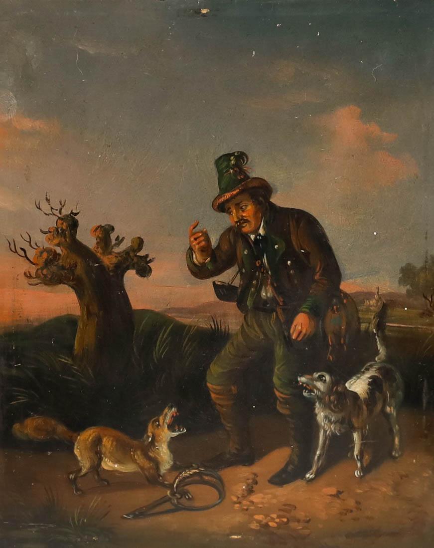 Late 19th Century Oil - The Huntsman - Painting by Unknown