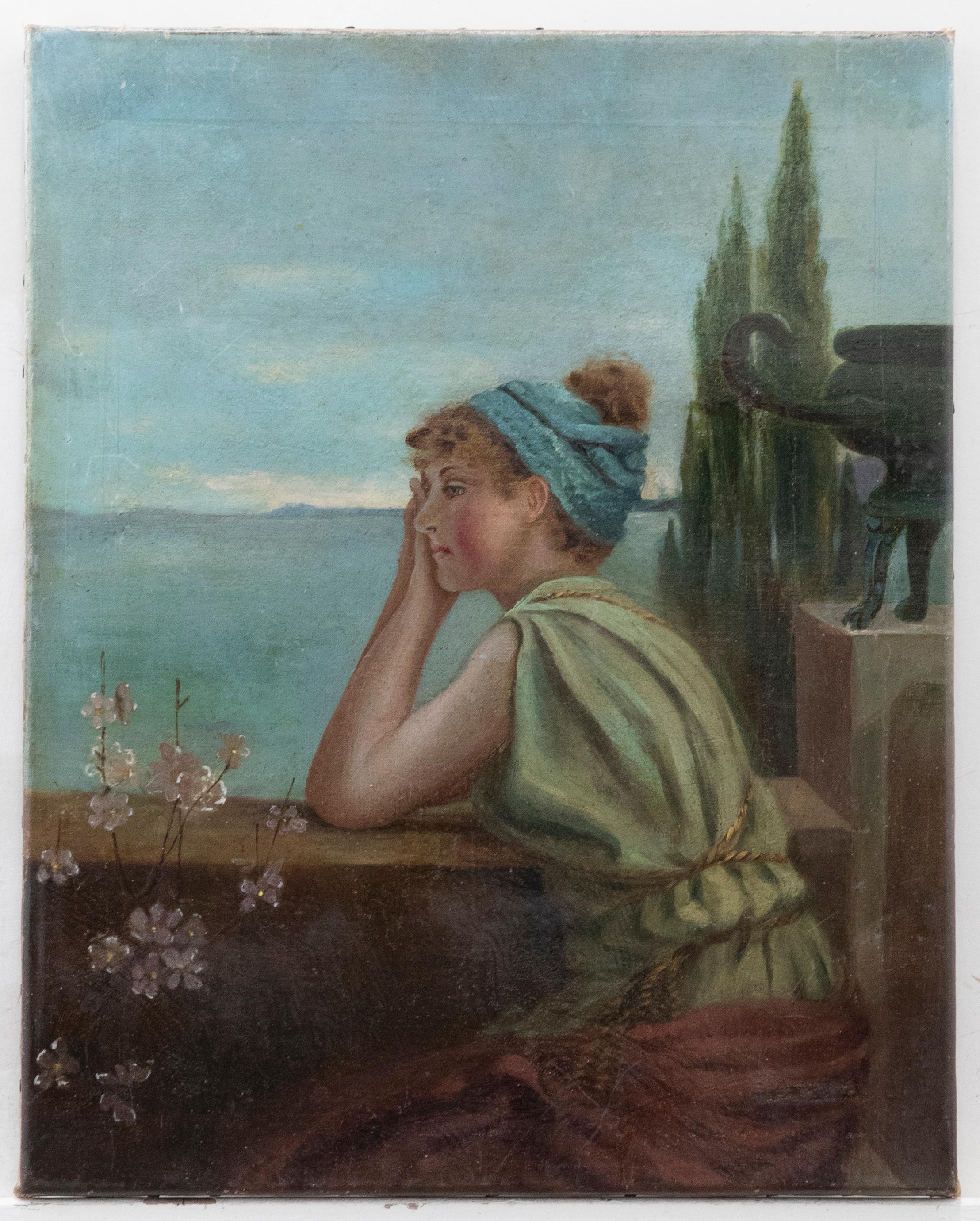 Late 19th Century Oil - The Look of Longing - Painting by Unknown
