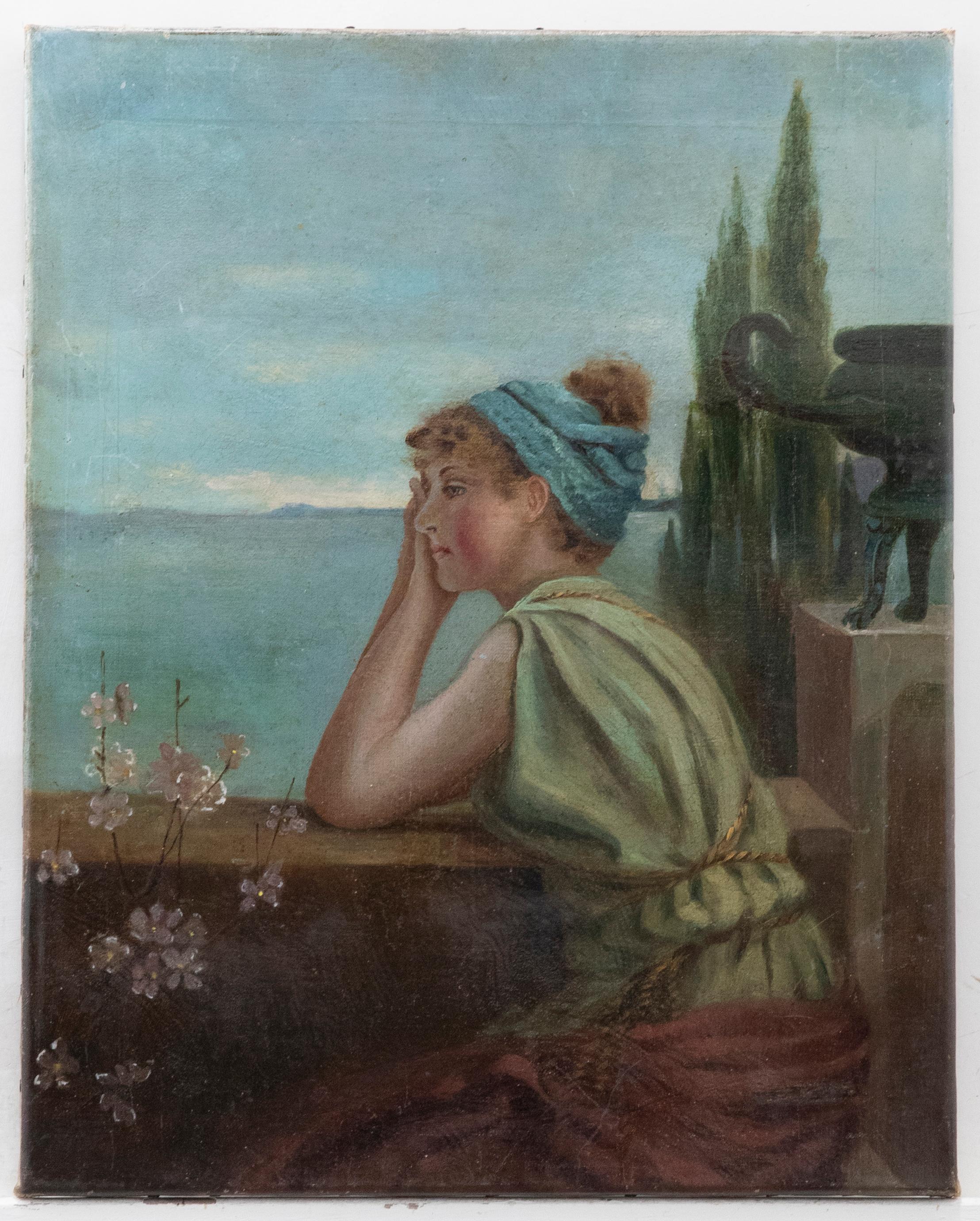 Huile de la fin du 19e siècle - The Look of Longing - Painting de Unknown