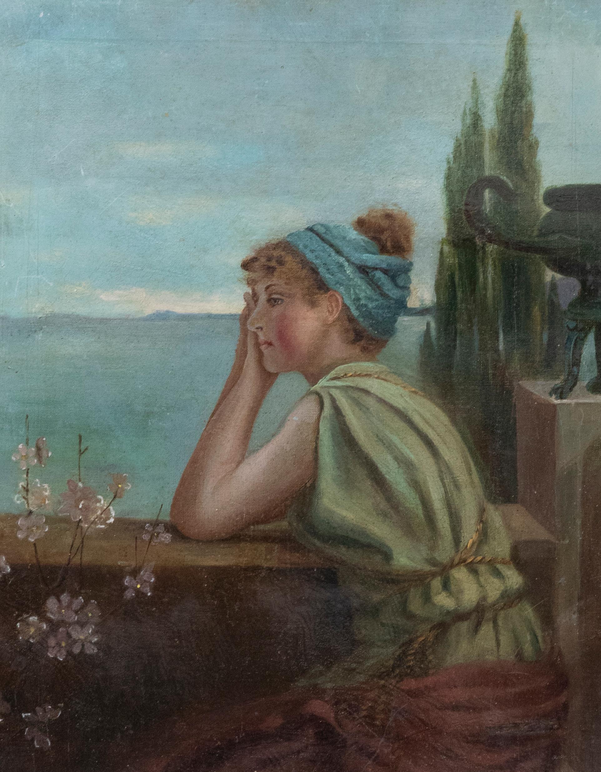 Unknown Portrait Painting - Late 19th Century Oil - The Look of Longing