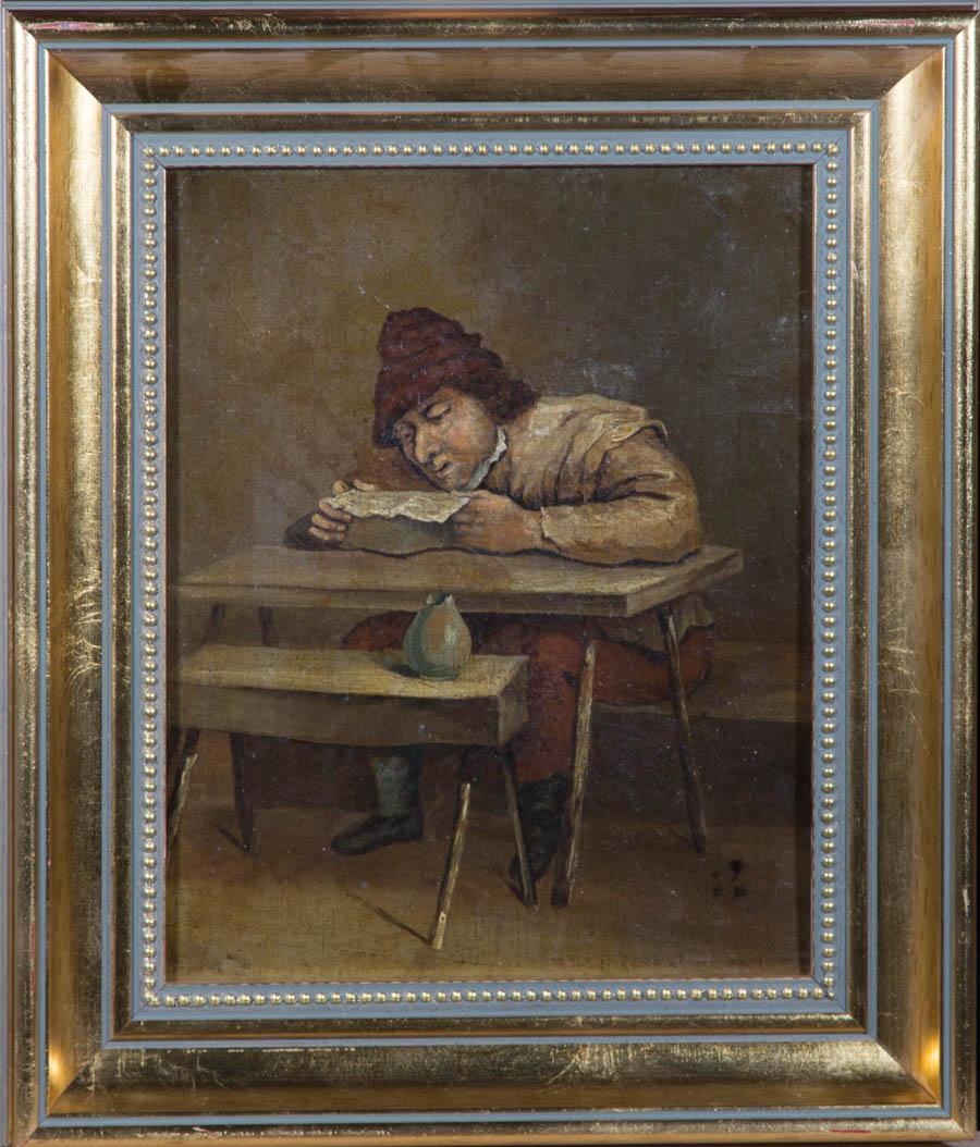 Unknown Portrait Painting - Late 19th Century Oil - The Reader