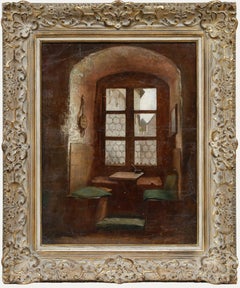 Olio della fine del XIX secolo - L'alcova della finestra