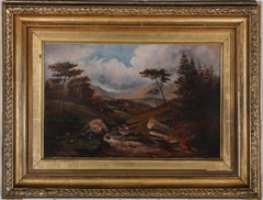 Antique Late 19th Century Oil - View of the Valley