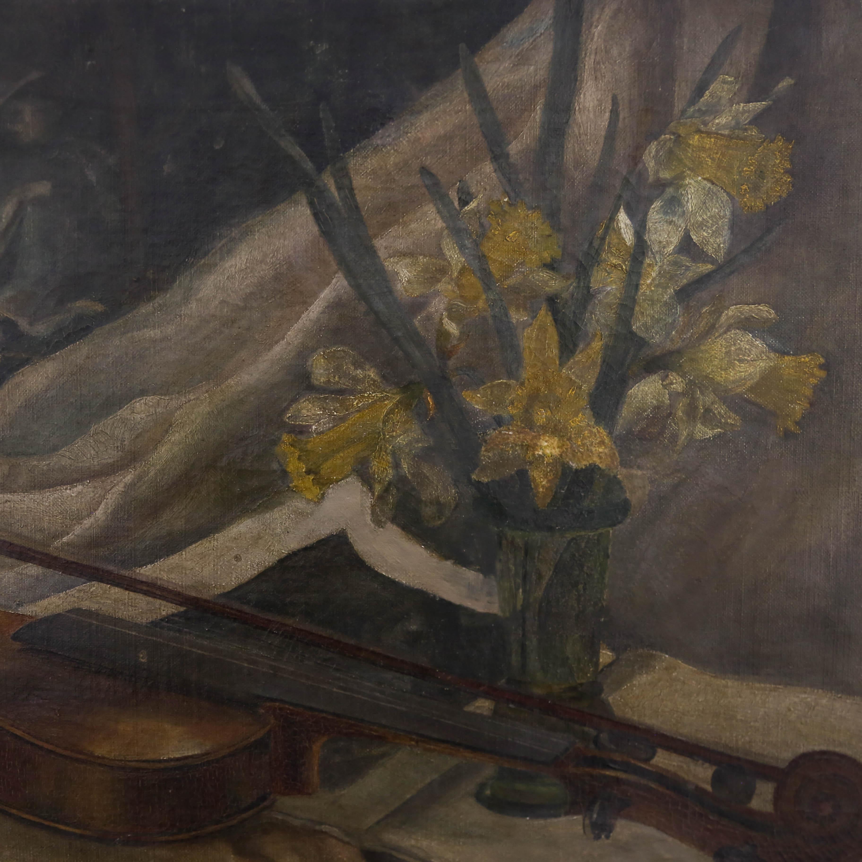 Late 19th Century Oil - Violin In Spring For Sale 1