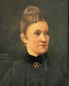 Ritratto di un'ammirevole donna tedesca della fine del XIX secolo, di F. Bloos