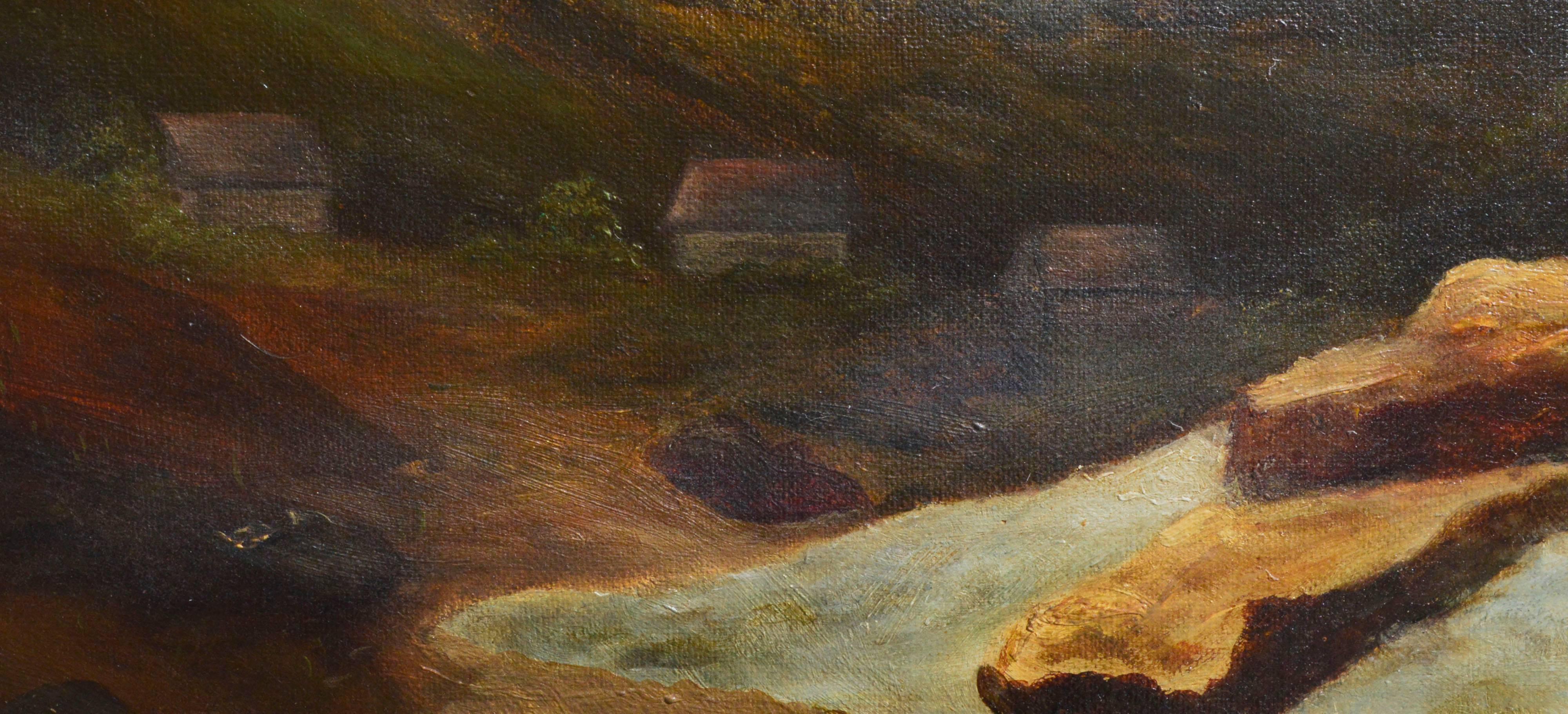 Paisaje tonalista de las Montañas Rocosas de finales del siglo XIX - Painting de Unknown