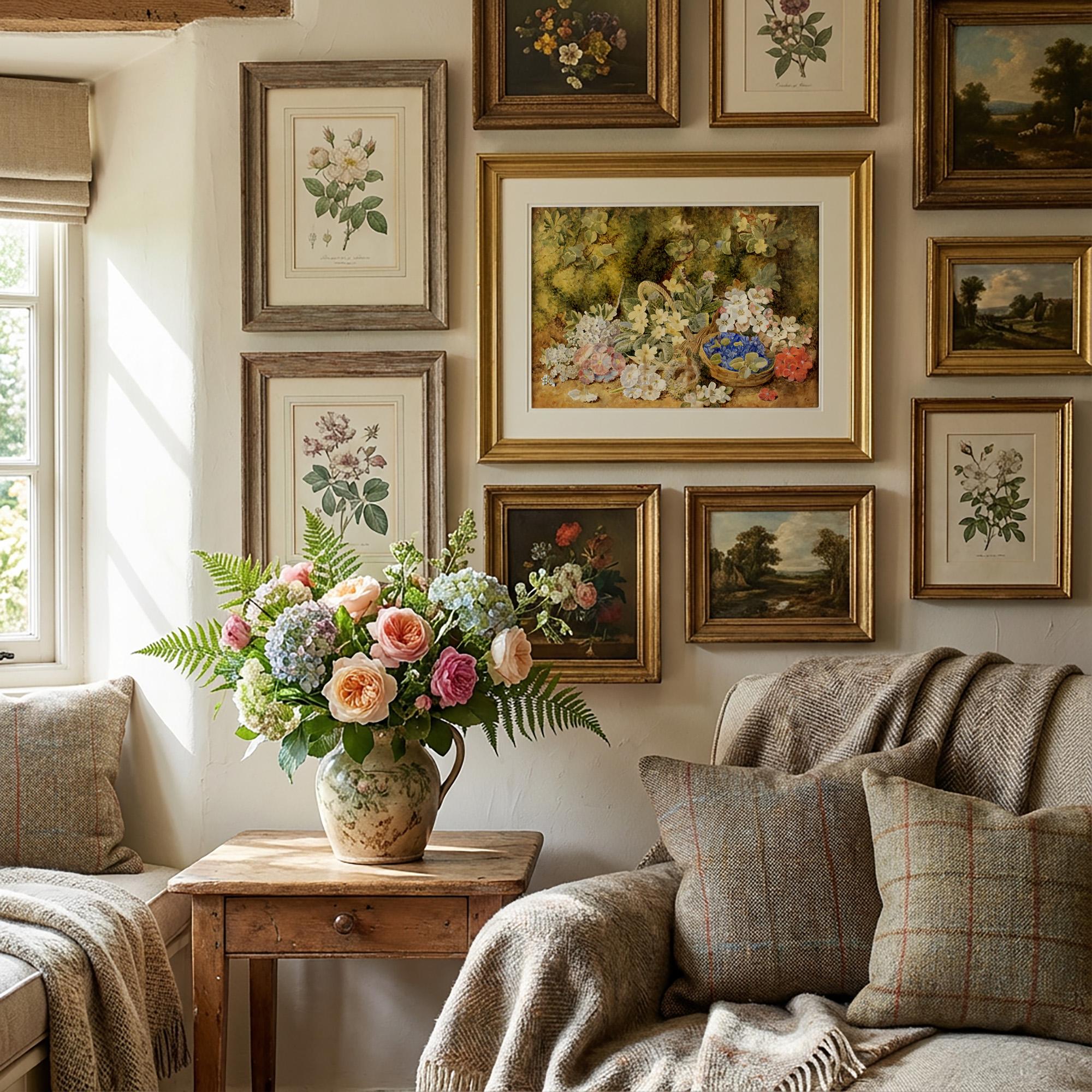 Eloise Harriet Stannard (Follower), Stillleben mit Vogelnest und Blume – Painting von Unknown