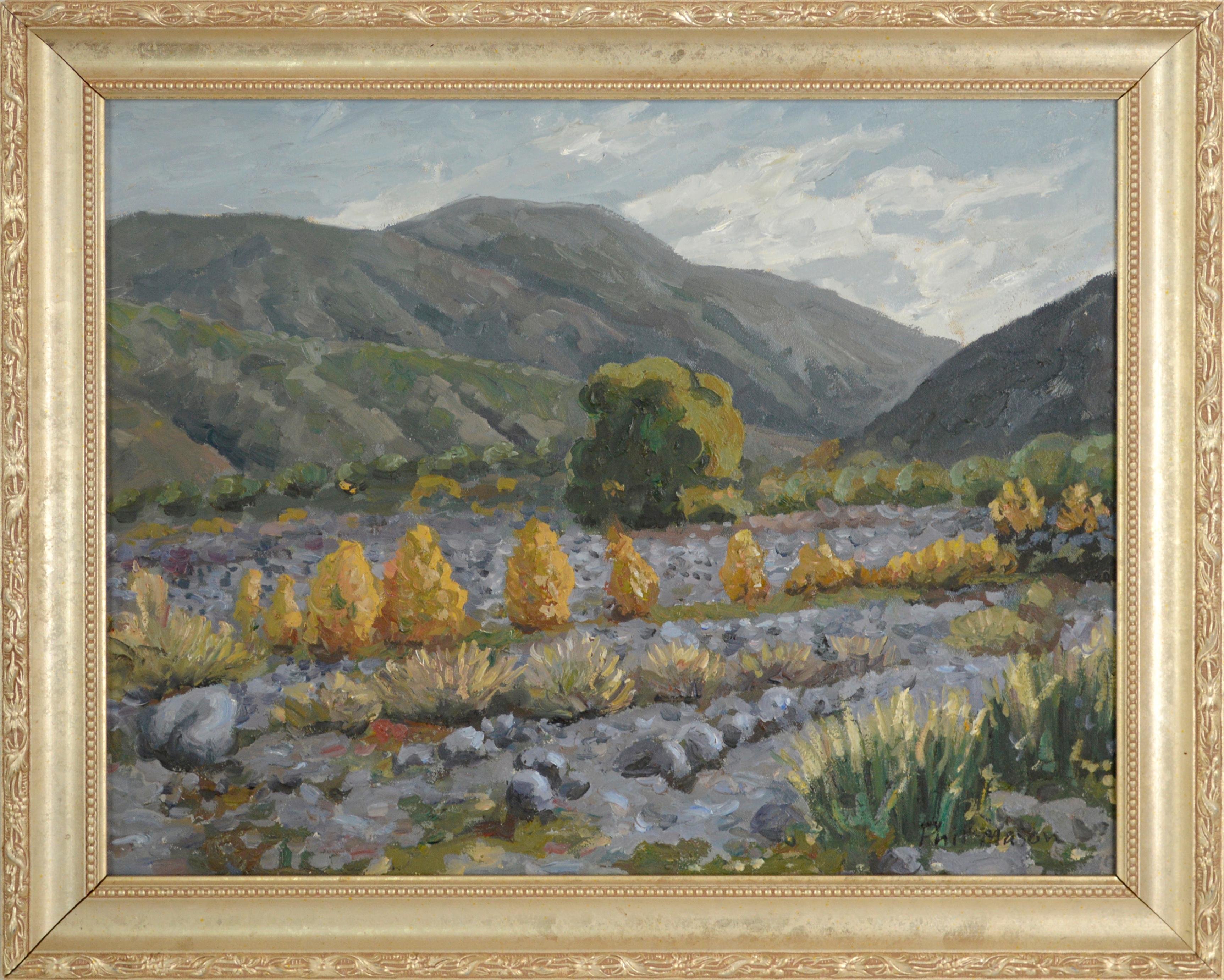 Unknown Landscape Painting - Late 20th Century California Desert Valley Impressionist Landscape 