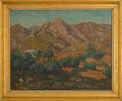 Late 20th Century California Mountains Impressionist Landscape 