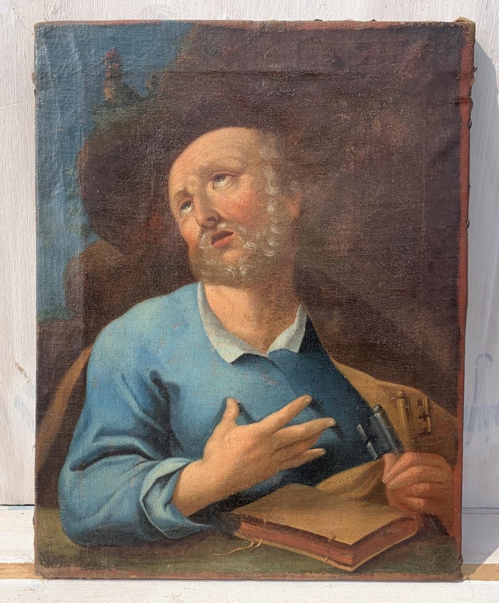 Barocker Maler (Italienische Schule) – Figurenmalerei des 18. Jahrhunderts – Heiliger Peter – Painting von Unknown