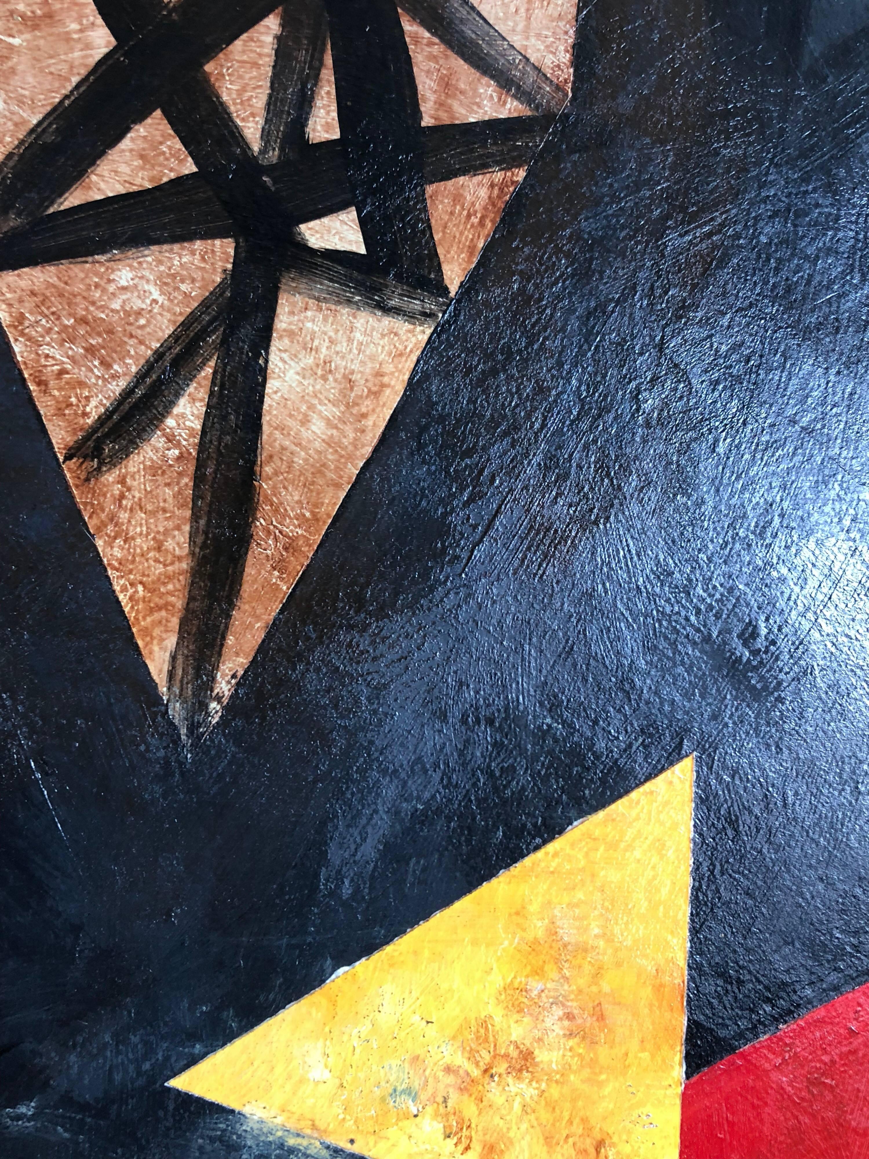 Pittura ad olio moderna astratta surrealista latinoamericana - Abstract Painting Nero di Unknown