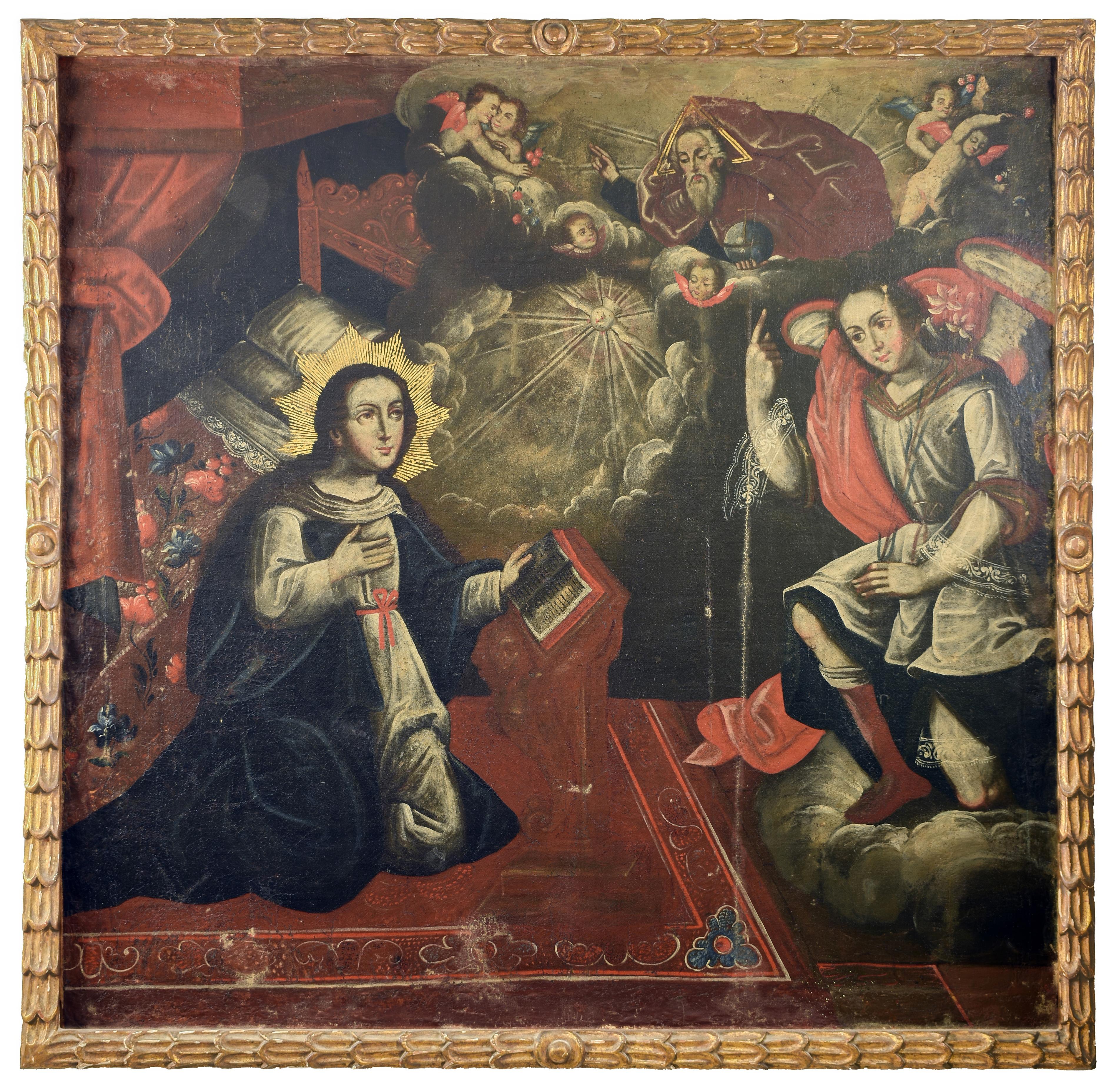 Unknown Figurative Painting – Lateinamerikanische Kolonialschule Cuzco Schule 18.