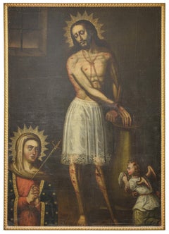 Latin American Colonial Cuzco School Christ at the column