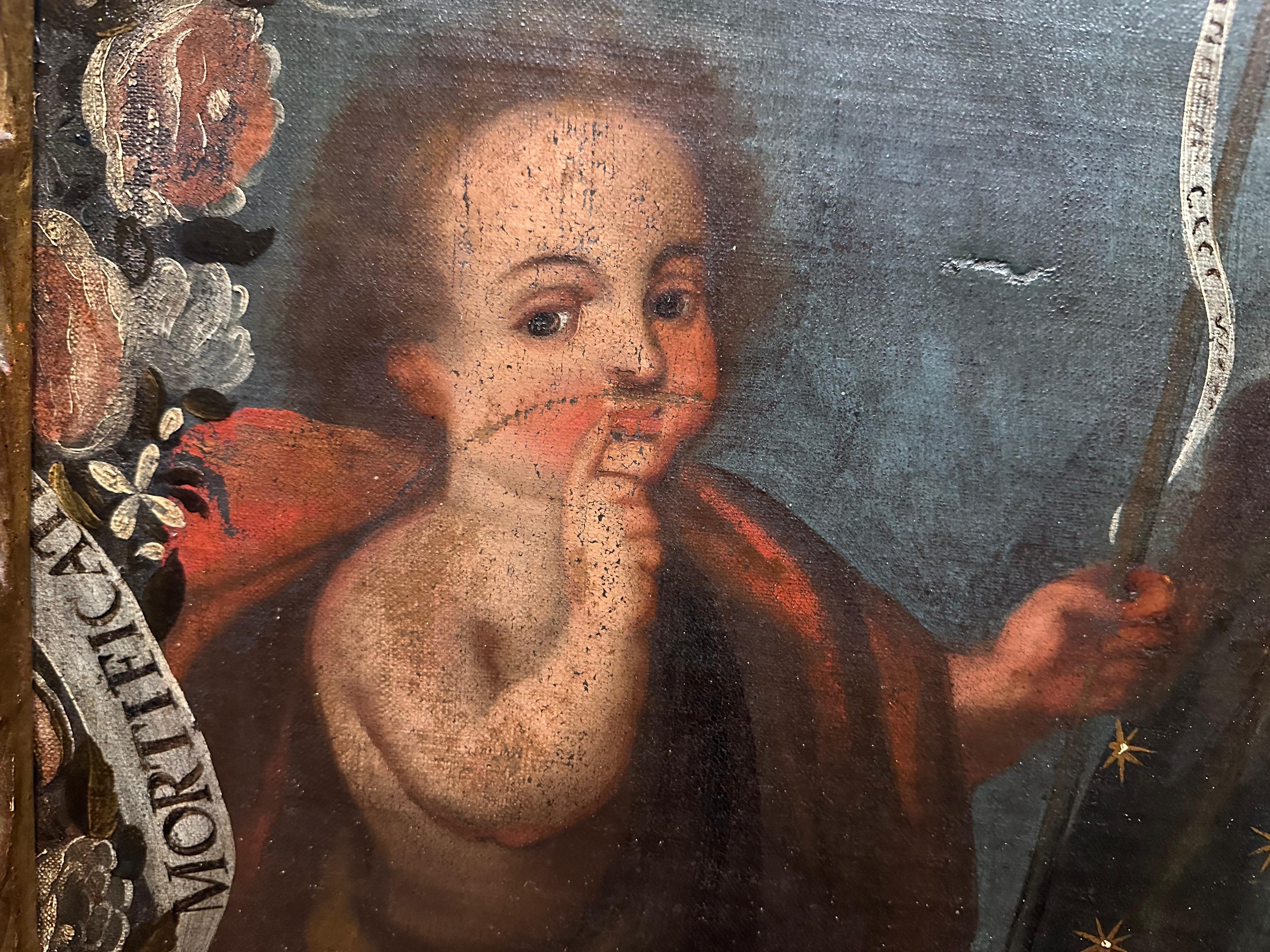Beautiful 18th Century oil on canvas Holy Family with Sleeping Child, Cuzco School. Good condition overall. Unsigned.