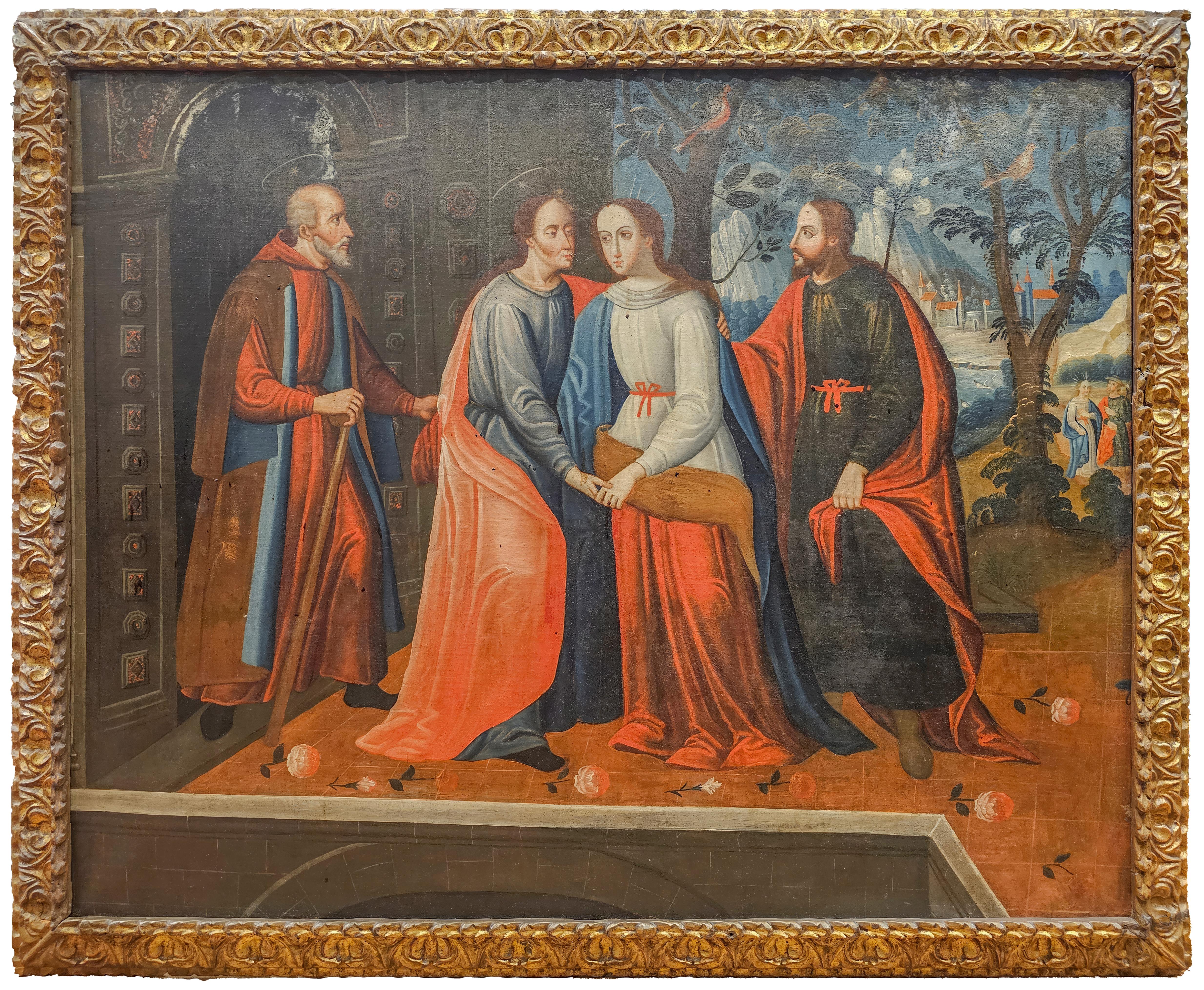 Figurative Painting de Unknown - Visita a la Escuela Cuzco Colonial Latinoamericana