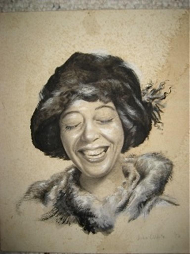 Mujer que ríe - Painting de Unknown