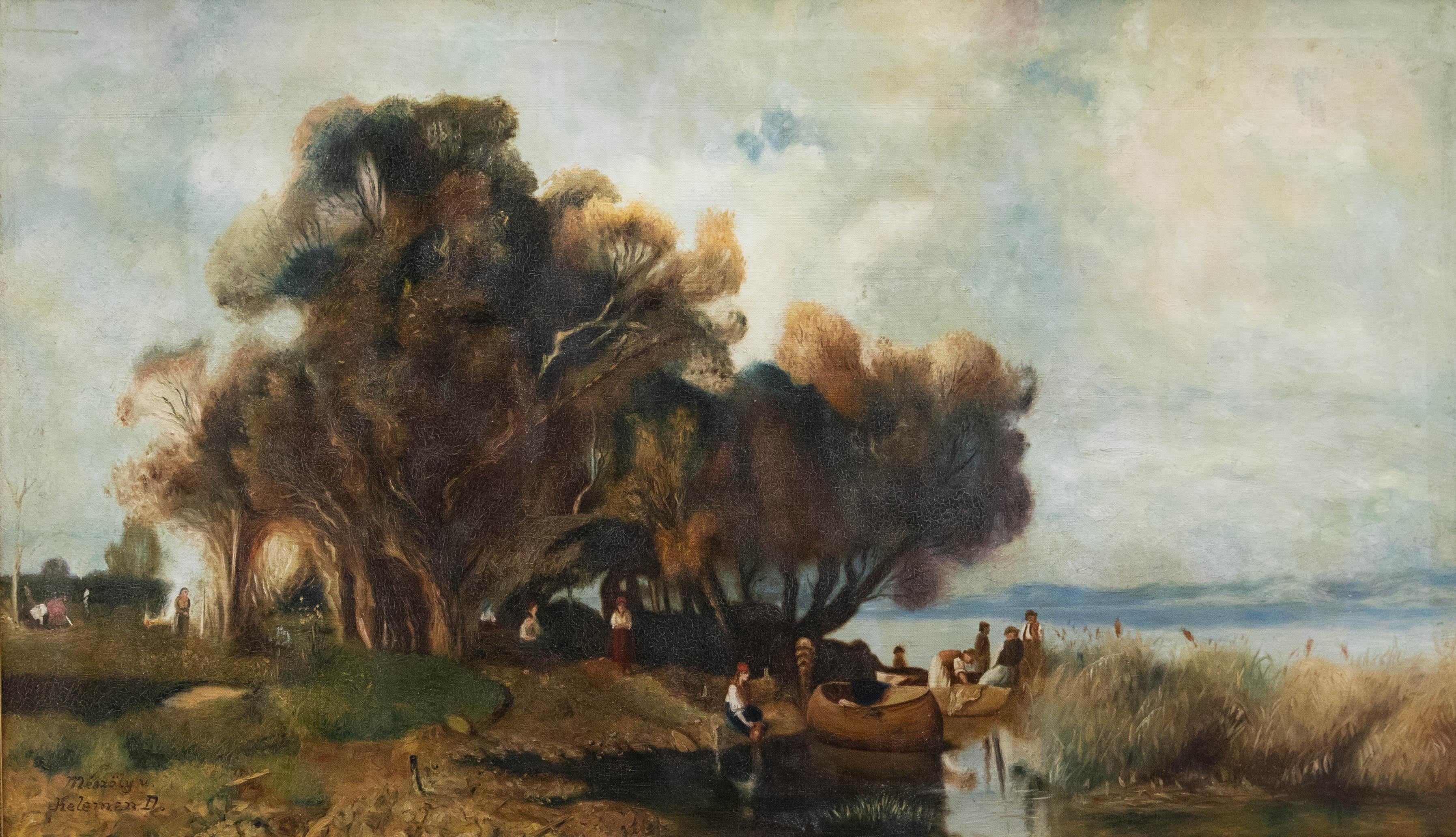 Laura  Kelemenné Mészöly (1919-1976) - Mid 20th Century Oil, By the Water - Painting by Unknown